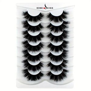 7 Pairs False Eyelashes, Fluffy Mink Lashes , Cat-Eye Look 8D Volume Fake Lashes